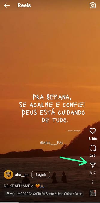 Como compartilhar um reels no story
