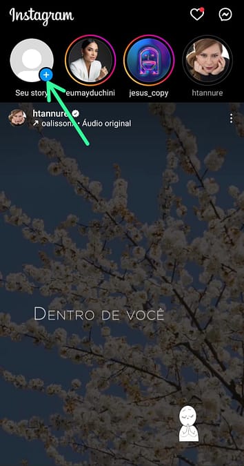 Como compartilhar Stories